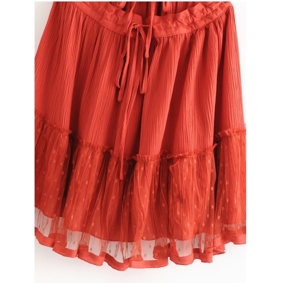 Backless Babydoll Short Dress in Burnt Orange - Picture 5 of 14